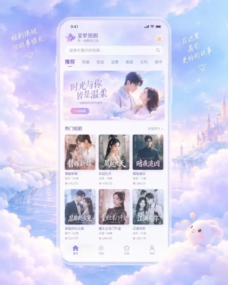 番茄魔改短剧 APP - 治愈系短剧首页 番茄魔改短剧 APP 首页界面